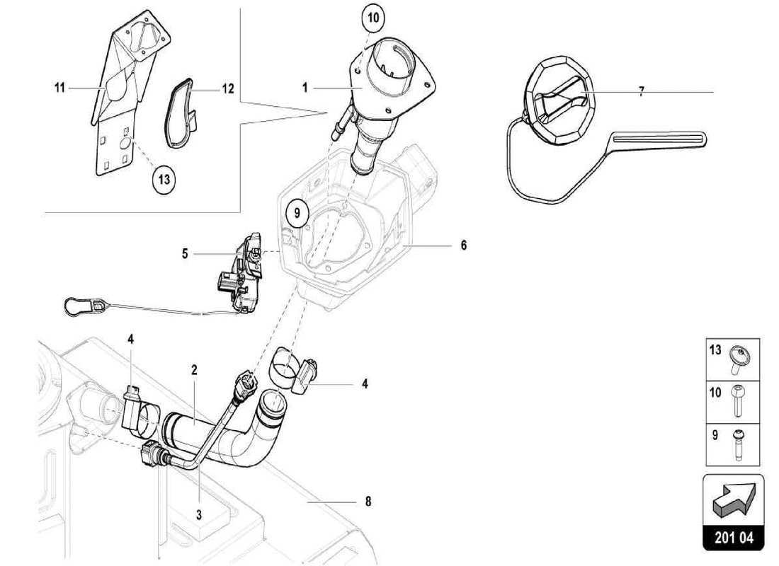 lamborghini centenario spider fuel filler neck part diagram