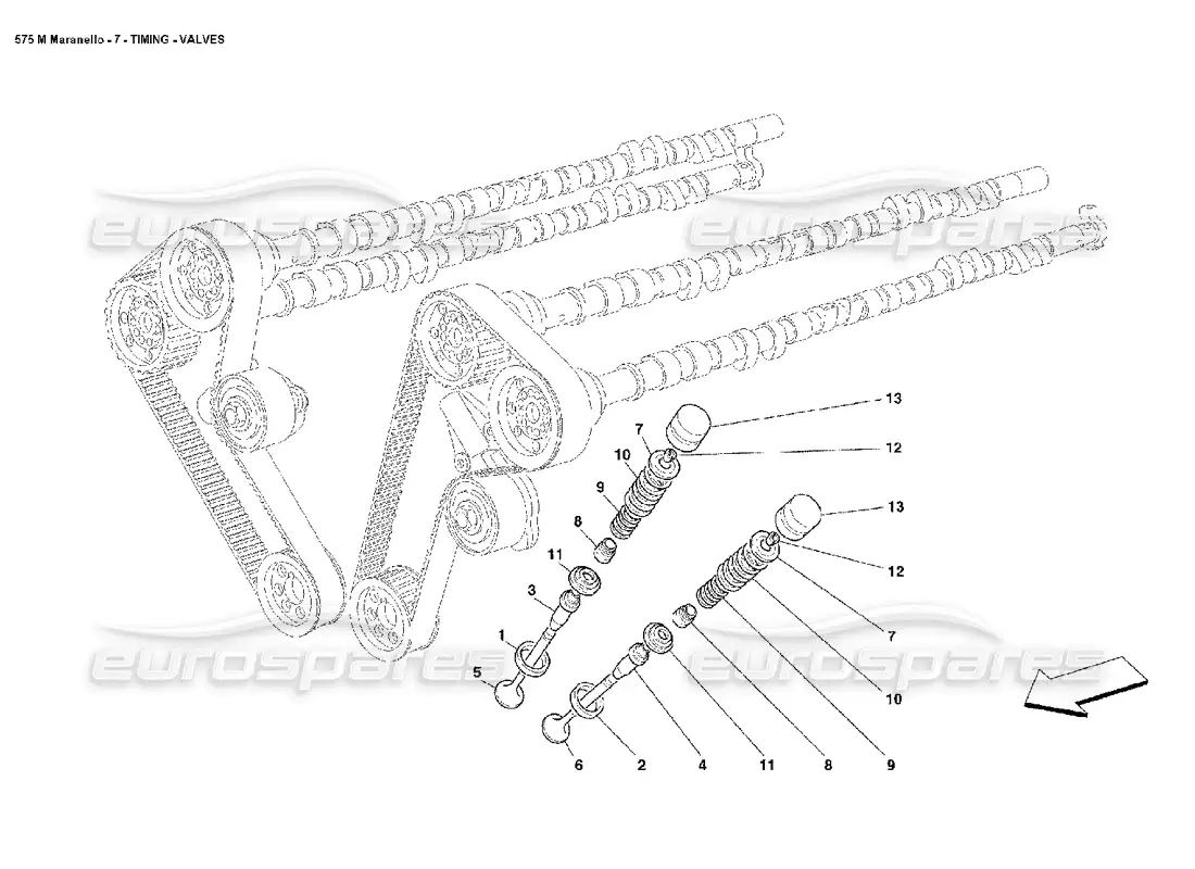 ferrari 575m maranello timing valves parts diagram