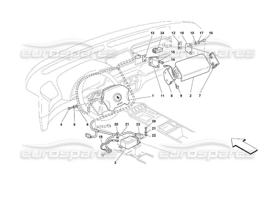 ferrari 355 (2.7 motronic) air-bags parts diagram