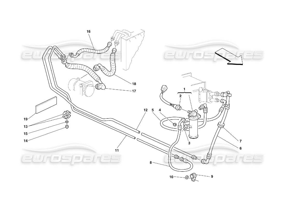 ferrari 355 (5.2 motronic) air conditioning system part diagram