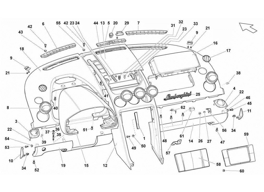 lamborghini gallardo sts ii sc dashboard parts diagram