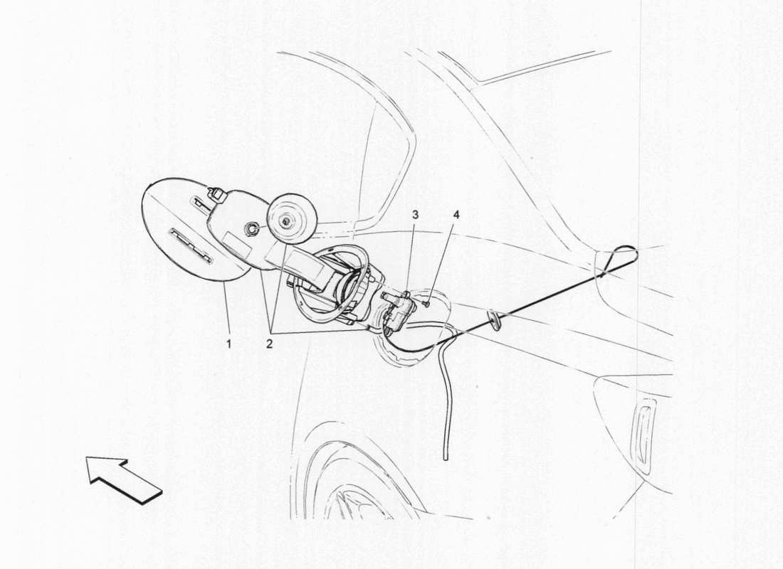 maserati qtp. v6 3.0 tds 275bhp 2017 fuel tank door and controls parts diagram