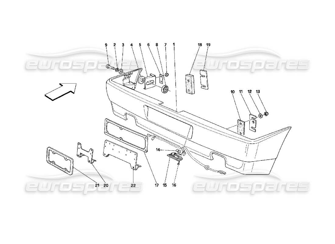 ferrari 348 (2.7 motronic) rear bumper part diagram