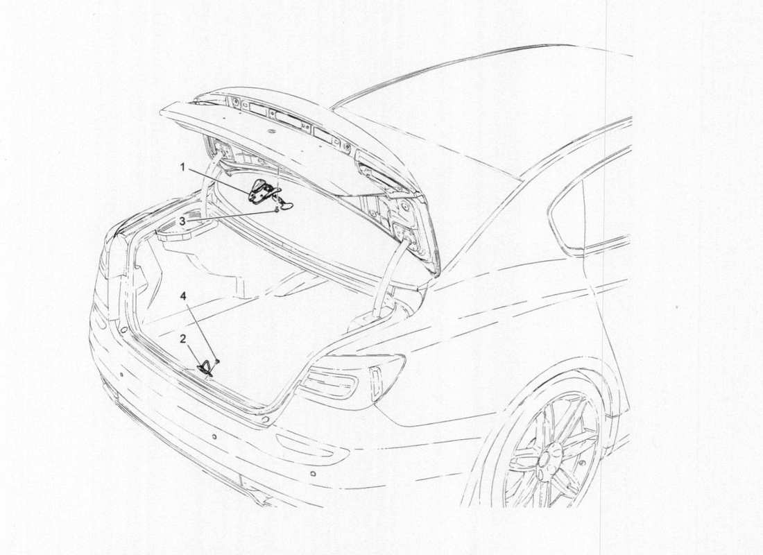 maserati qtp. v6 3.0 tds 275bhp 2017 rear lid opening control part diagram