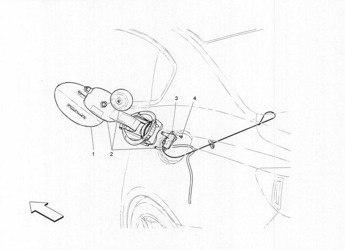 maserati qtp. v6 3.0 bt 410bhp 2015 fuel tank door and controls parts diagram