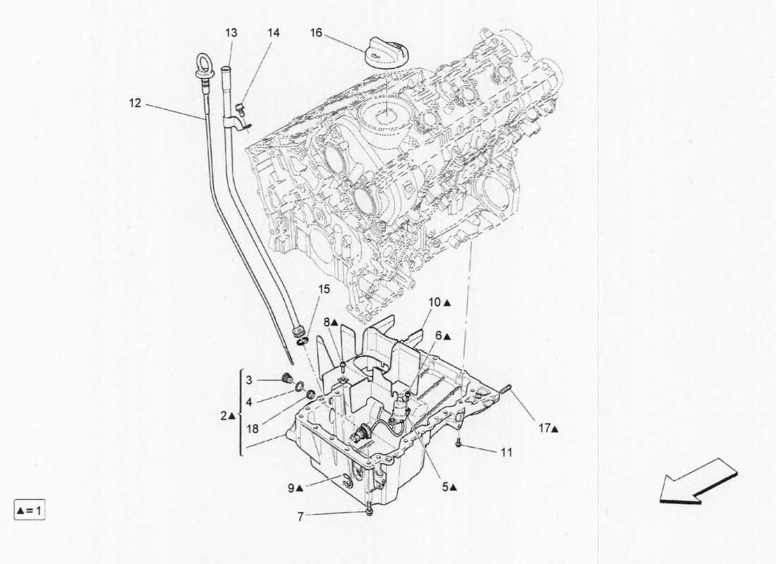 maserati qtp. v6 3.0 bt 410bhp 2wd 2017 lubrication system: circuit and collection parts diagram