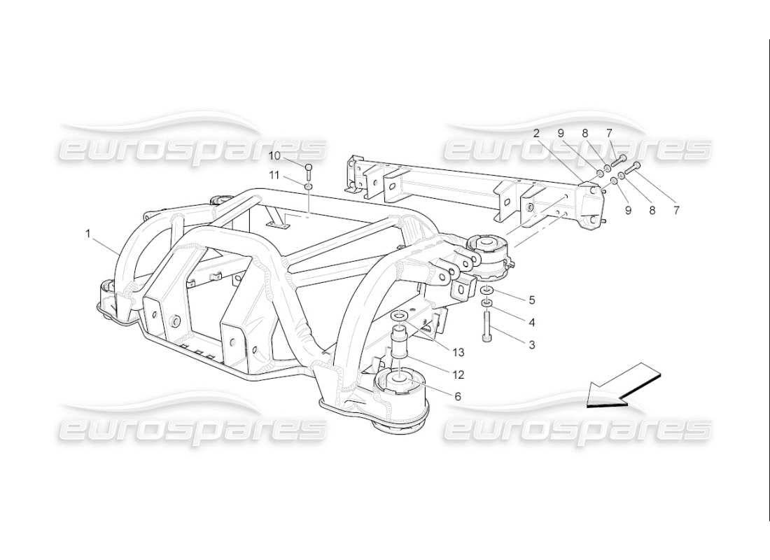 maserati qtp. (2009) 4.2 auto rear chassis part diagram