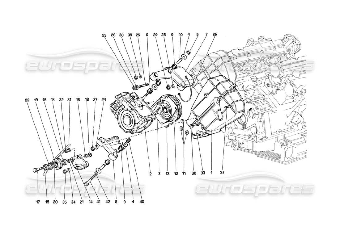 ferrari 308 (1981) gtbi/gtsi air conditioning compressor and controls part diagram