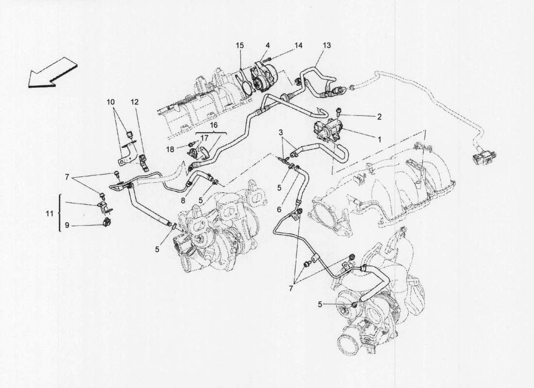 maserati qtp. v6 3.0 bt 410bhp 2wd 2017 additional air system parts diagram