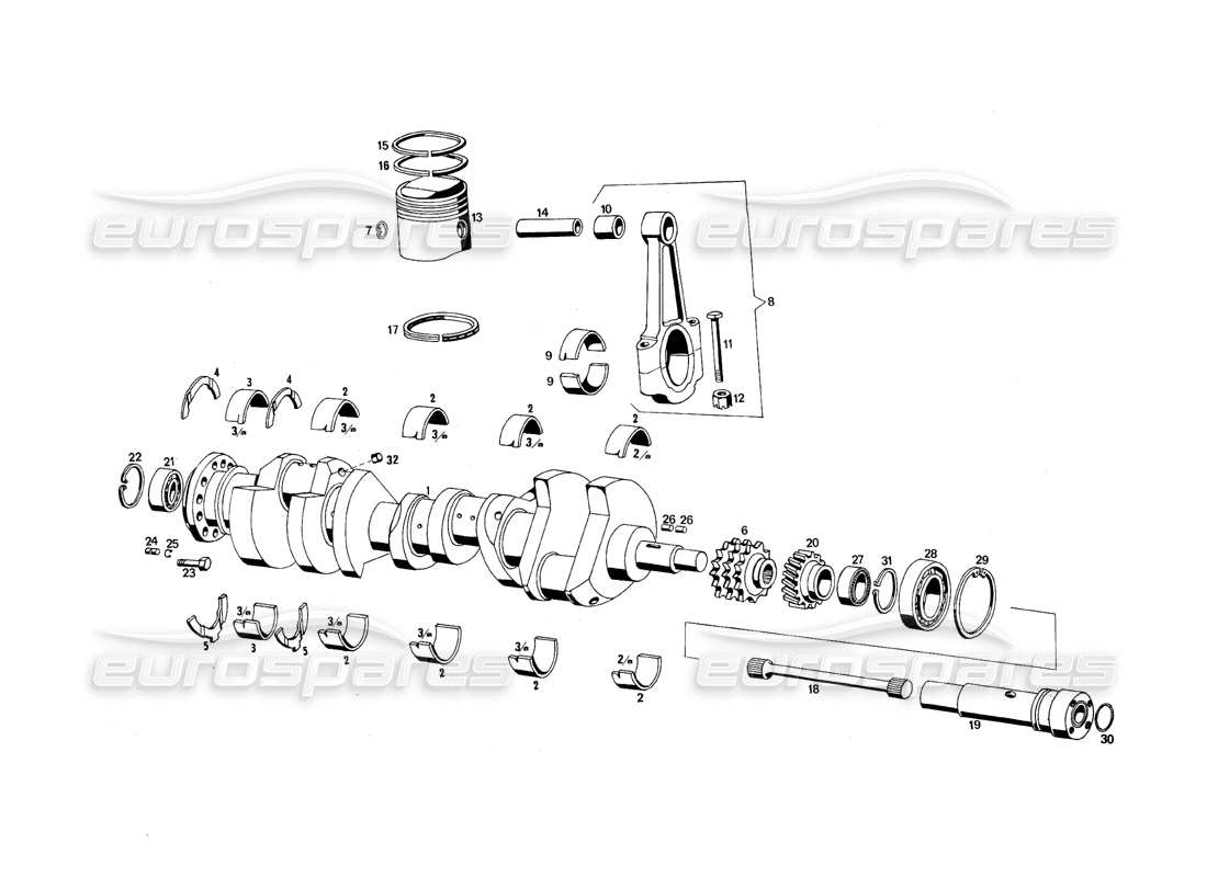 maserati qtp.v8 4.9 (s3) 1979 moving parts parts diagram