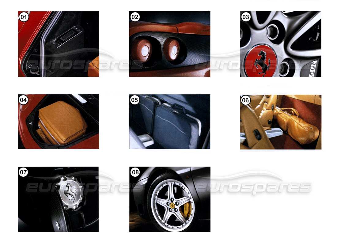 ferrari 360 modena accessories - style part diagram