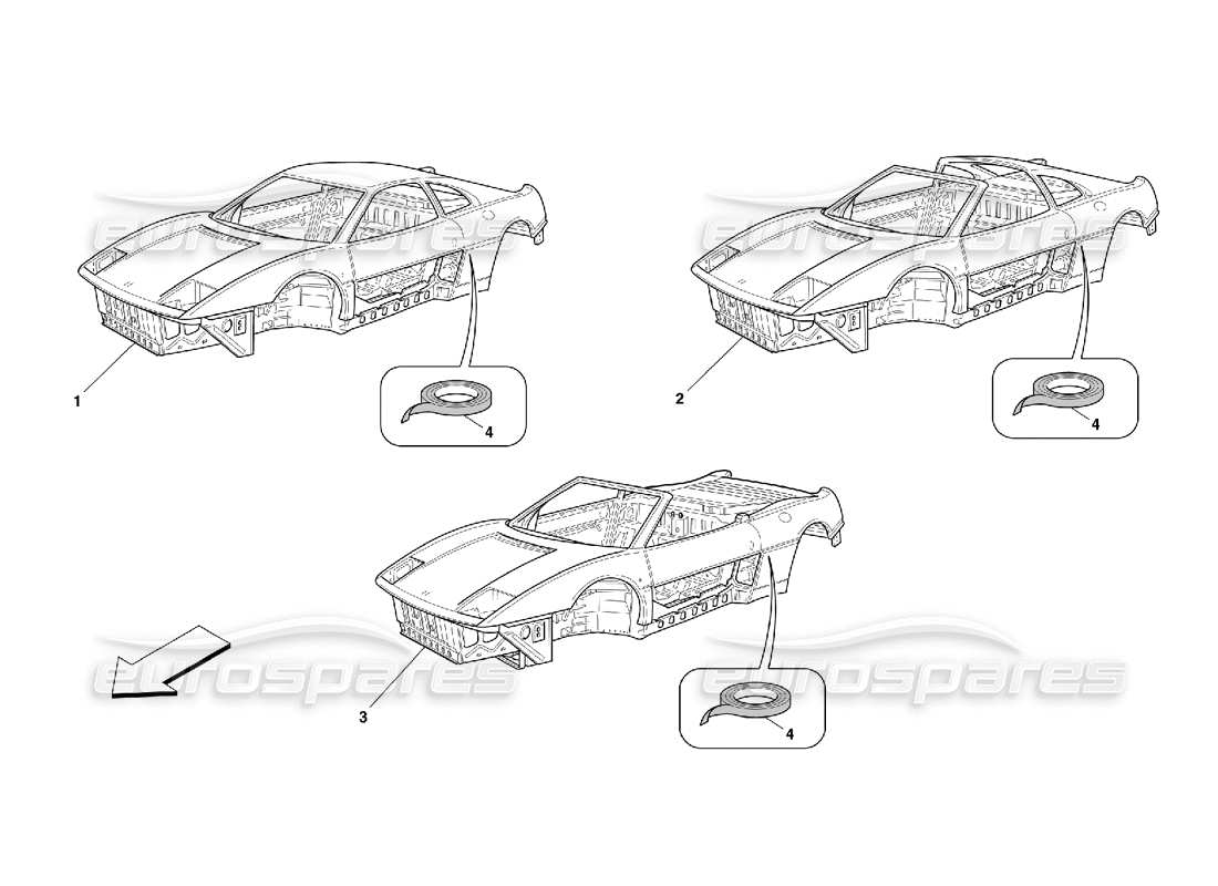 ferrari 355 (5.2 motronic) body - general units part diagram