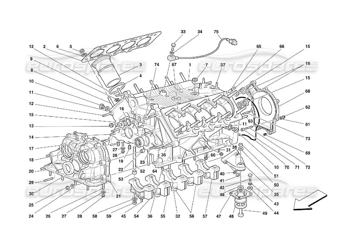 ferrari 355 (5.2 motronic) crankcase parts diagram