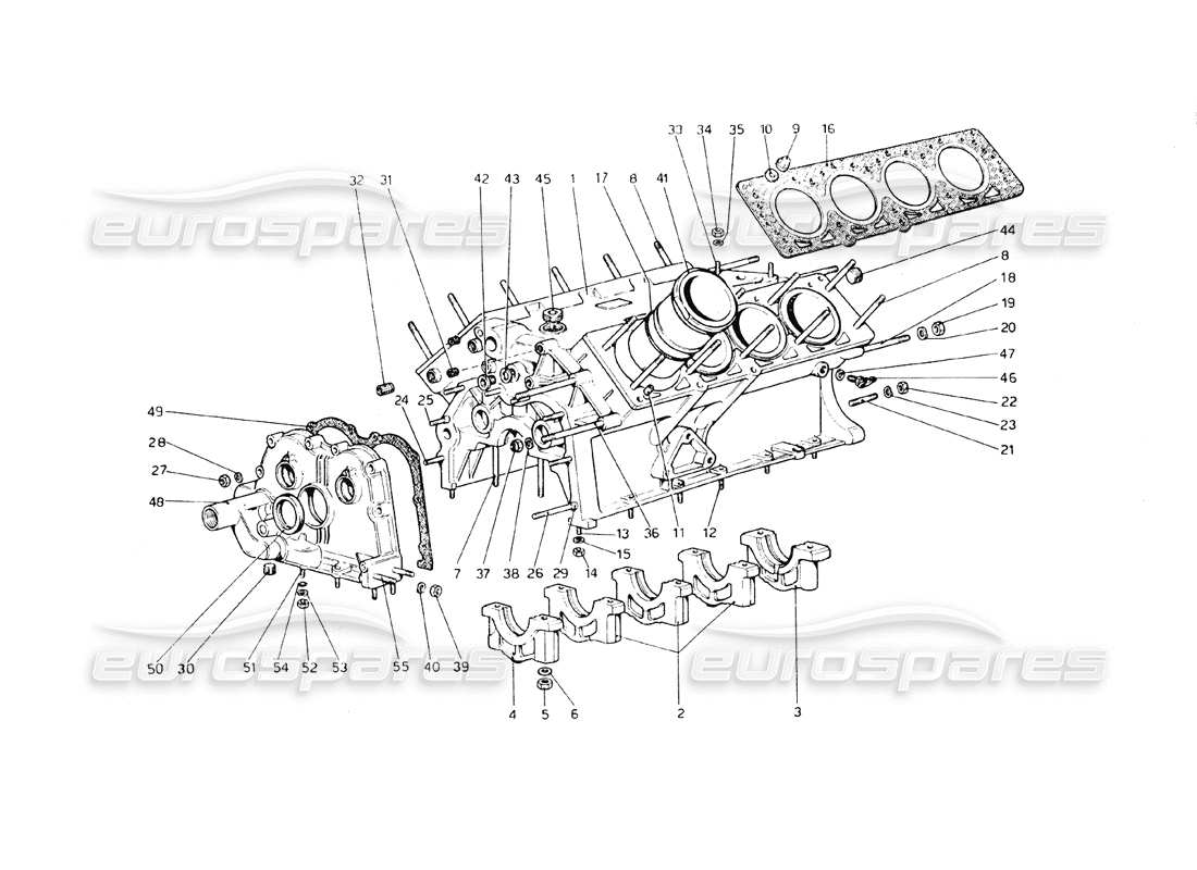 ferrari 308 gt4 dino (1979) crankcase part diagram