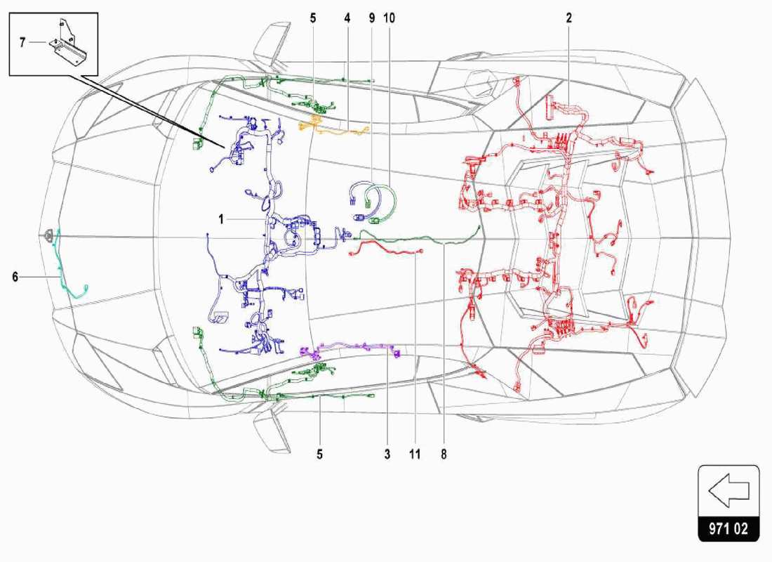 lamborghini centenario spider electrical system - wiring looms parts diagram