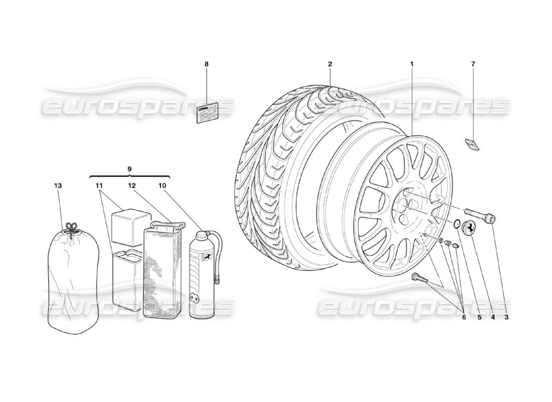 ferrari 360 challenge stradale wheels parts diagram
