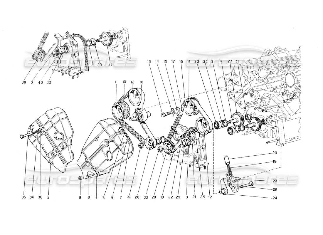 ferrari 308 gt4 dino (1979) timing system - controls part diagram