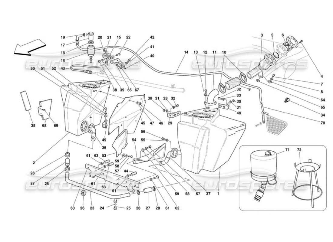 ferrari 360 challenge (2000) fuel tanks parts diagram