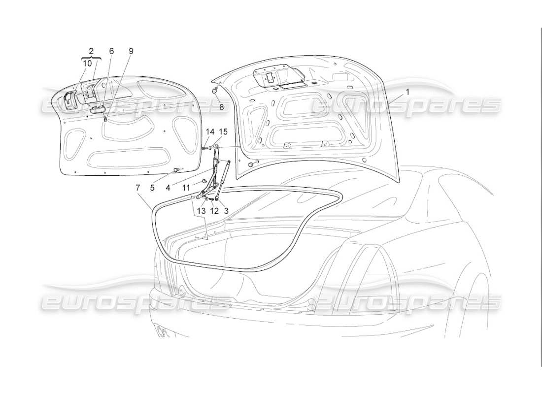 maserati qtp. (2009) 4.2 auto rear lid part diagram