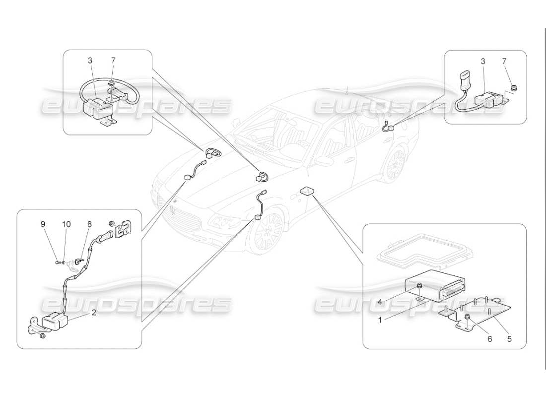 maserati qtp. (2009) 4.2 auto electronic control (suspension) parts diagram