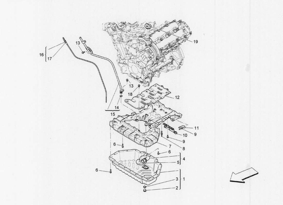 maserati qtp. v6 3.0 tds 275bhp 2017 lubrication system: circuit and collection part diagram