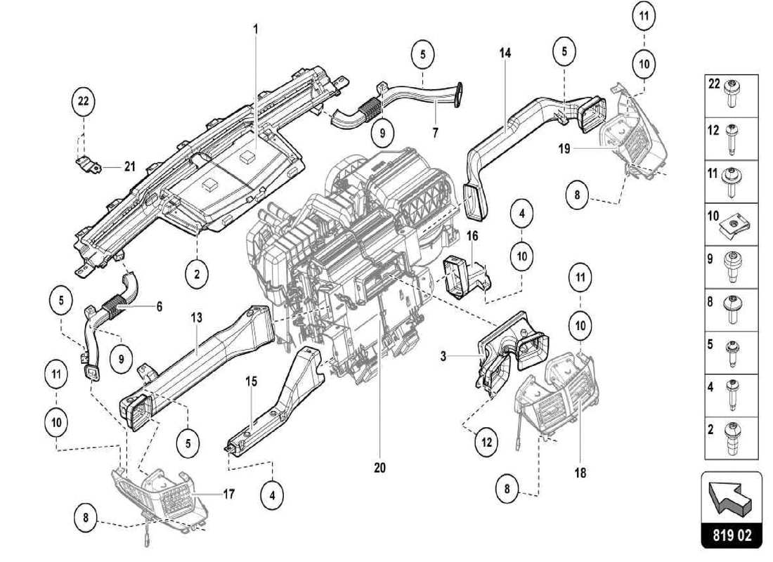 lamborghini centenario spider heating system - air guide channel part diagram