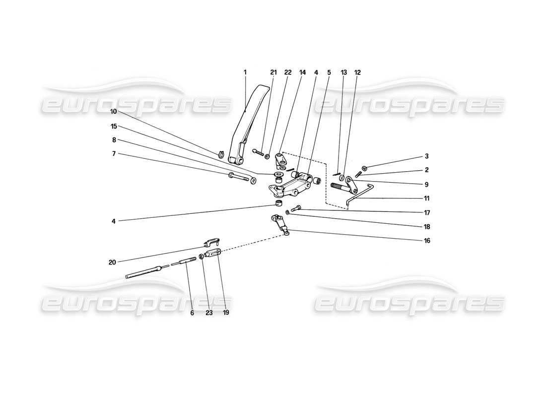 ferrari 308 (1981) gtbi/gtsi throttle control (variants for rhd versions) part diagram