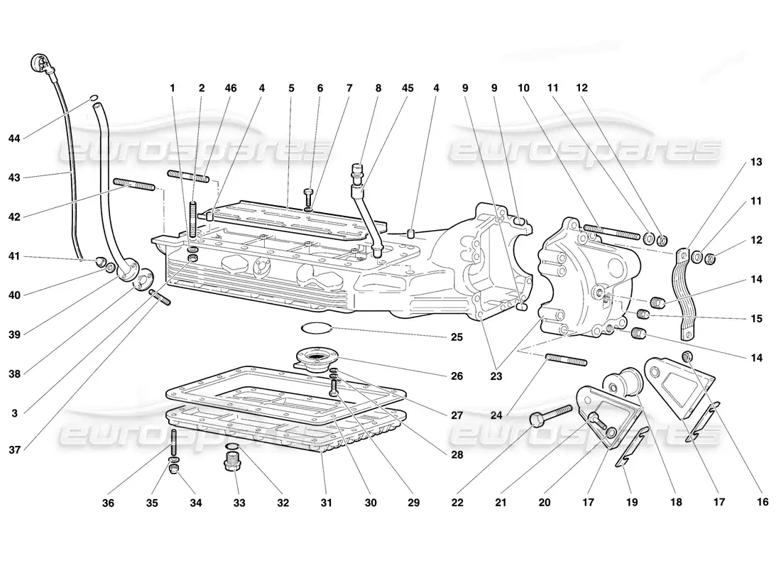 lamborghini diablo vt (1994) oil sump parts diagram
