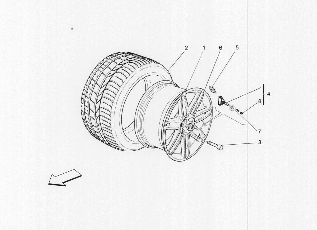 maserati qtp. v6 3.0 bt 410bhp 2wd 2017 wheels and tyres parts diagram