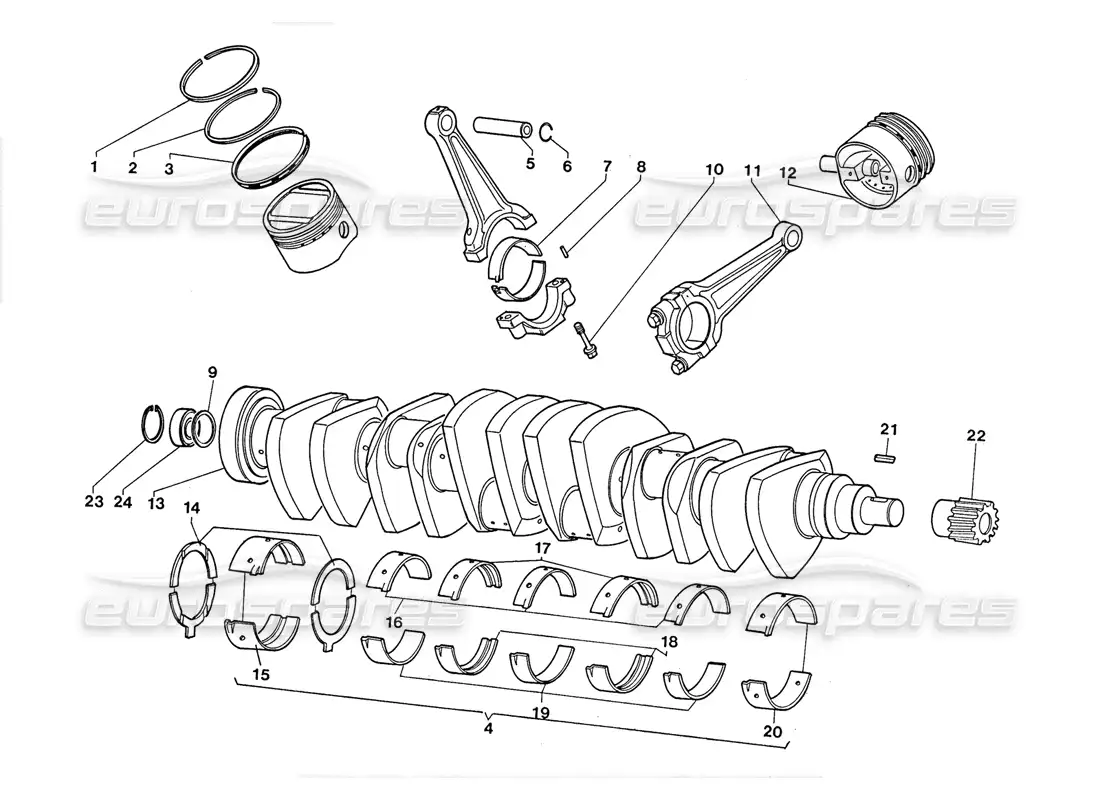 lamborghini lm002 (1988) crankshaft parts diagram