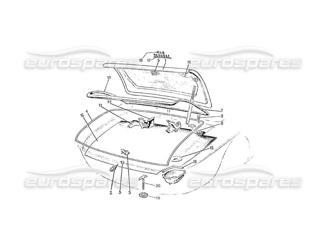 ferrari 275 (pininfarina coachwork) gruppo baule part diagram