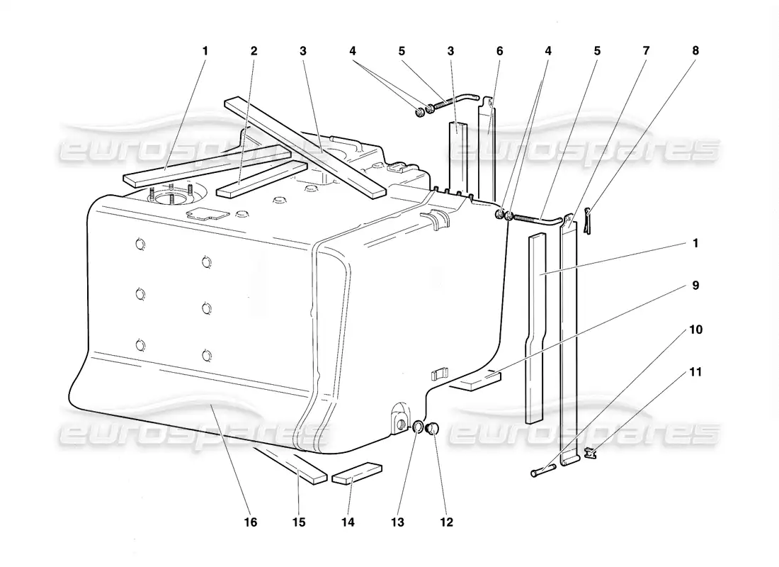 lamborghini diablo vt (1994) fuel system parts diagram
