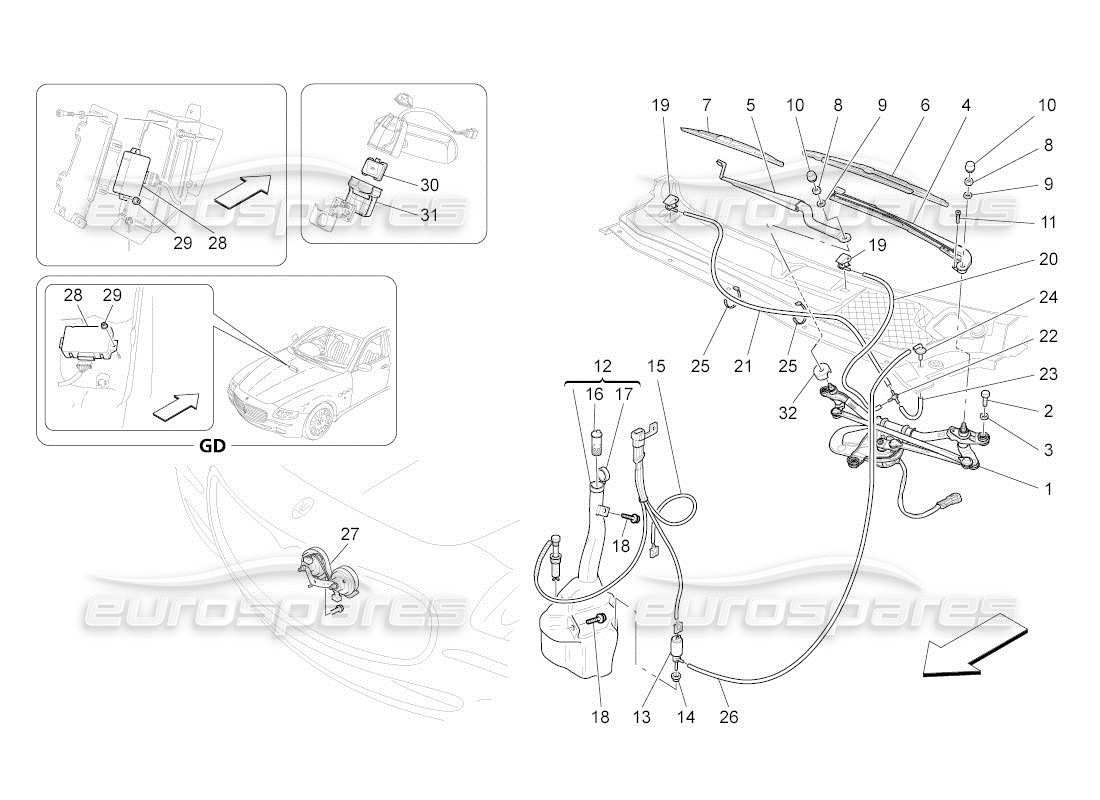 maserati qtp. (2011) 4.7 auto external vehicle devices parts diagram