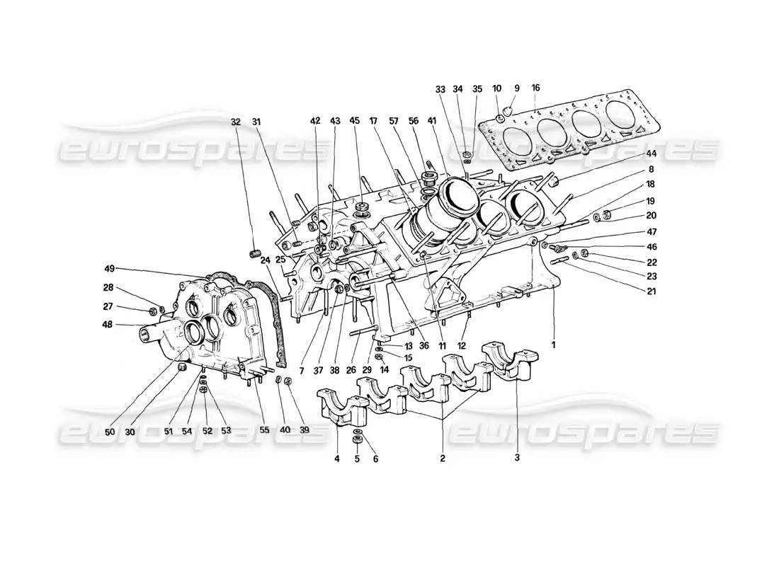 ferrari 208 turbo (1982) crankcase parts diagram