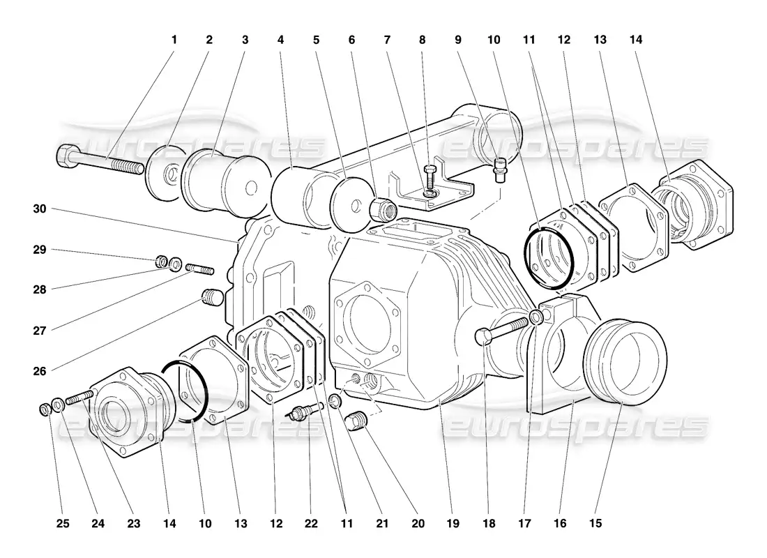 lamborghini diablo vt (1994) front differential case parts diagram