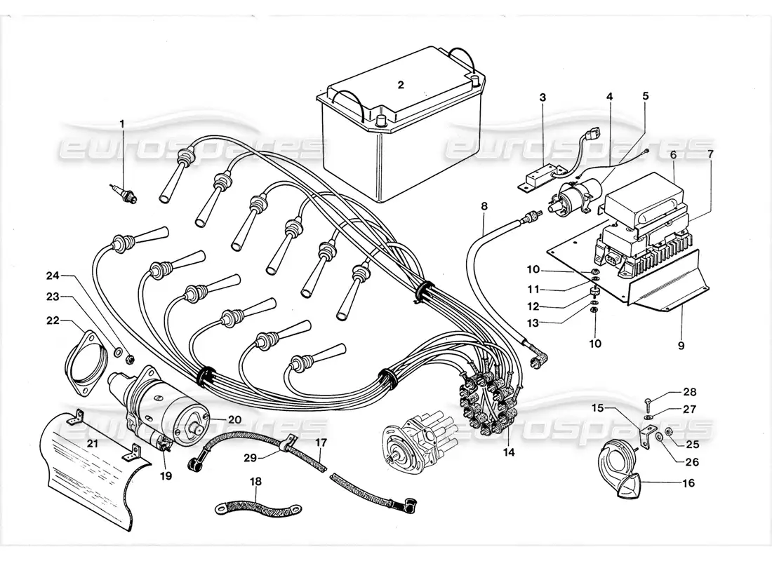 lamborghini lm002 (1988) electrical system parts diagram