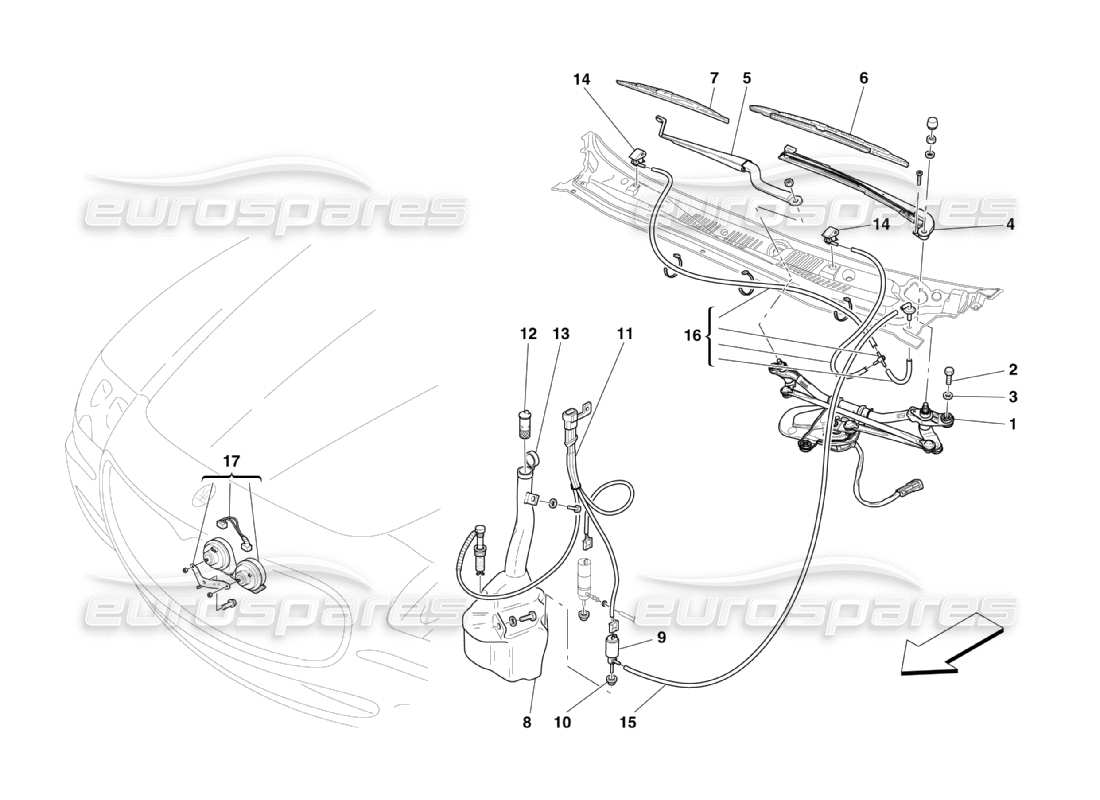 maserati qtp. (2003) 4.2 car outer services parts diagram