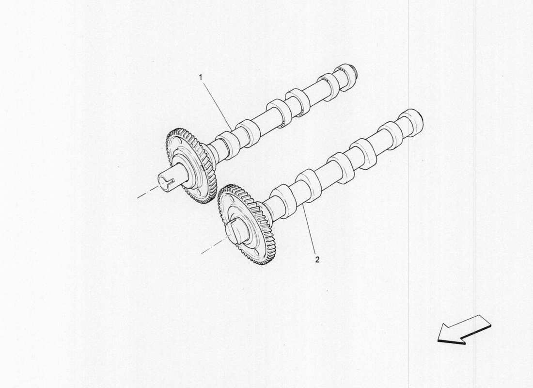 maserati qtp. v6 3.0 tds 275bhp 2017 rh cylinder head shafts part diagram