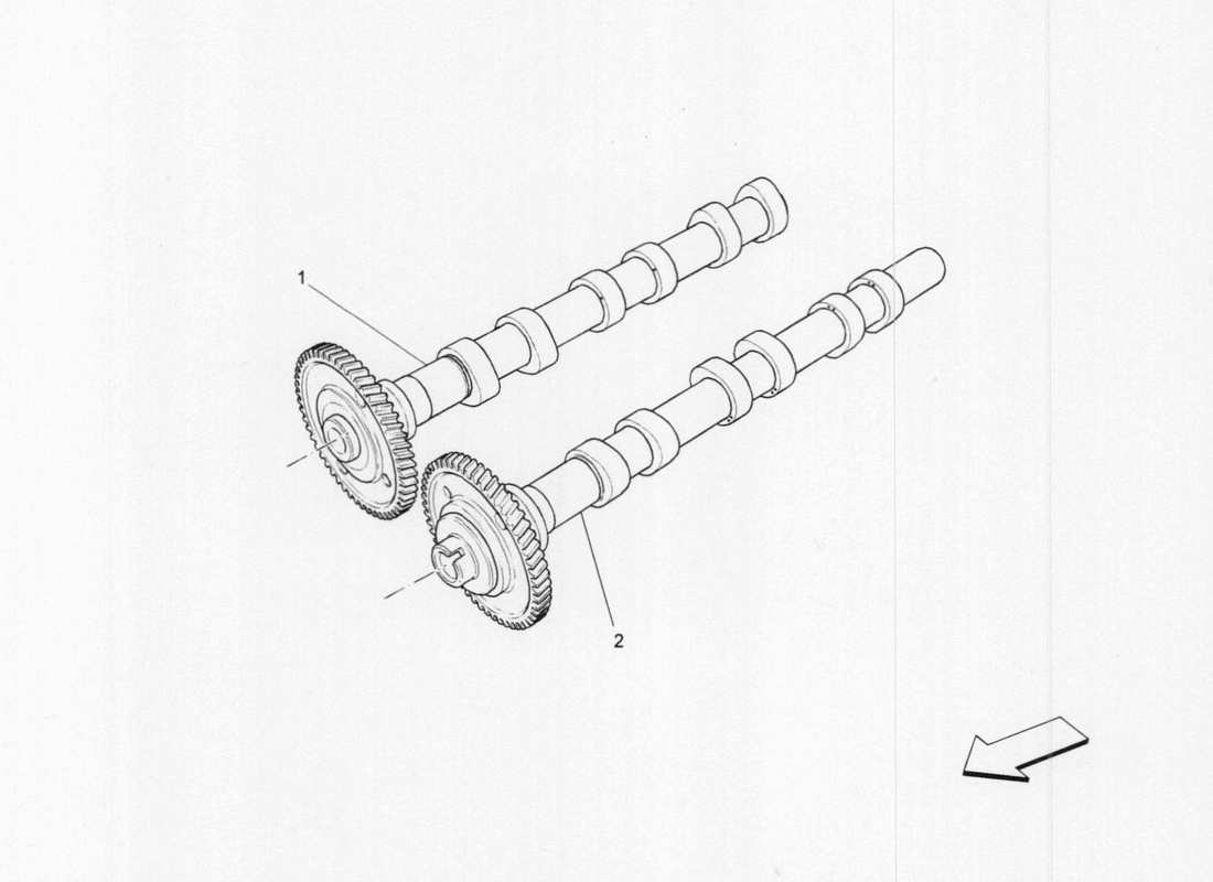 maserati qtp. v6 3.0 tds 275bhp 2017 lh cylinder head shafts part diagram