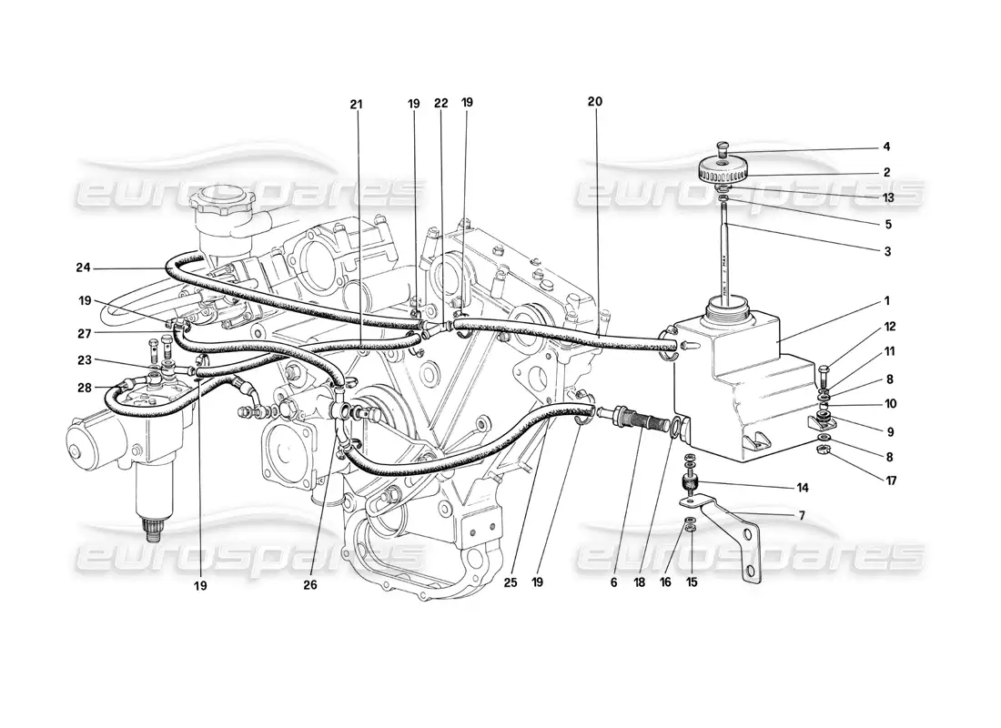ferrari 412 (mechanical) power steering oil tank - oil pneumatic self levelling devices rhd parts diagram