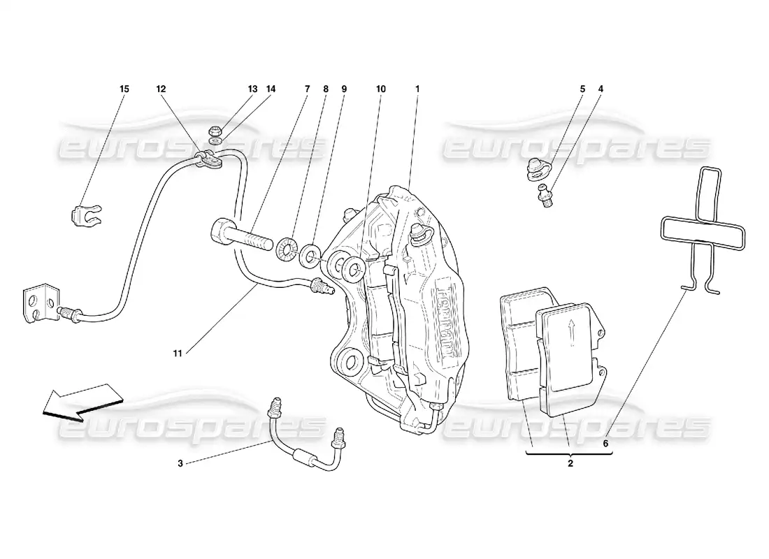 ferrari 456 gt/gta caliper for rear brake parts diagram