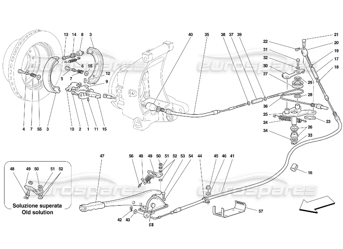 ferrari 456 gt/gta hand-brake control -valid for 456 gt parts diagram