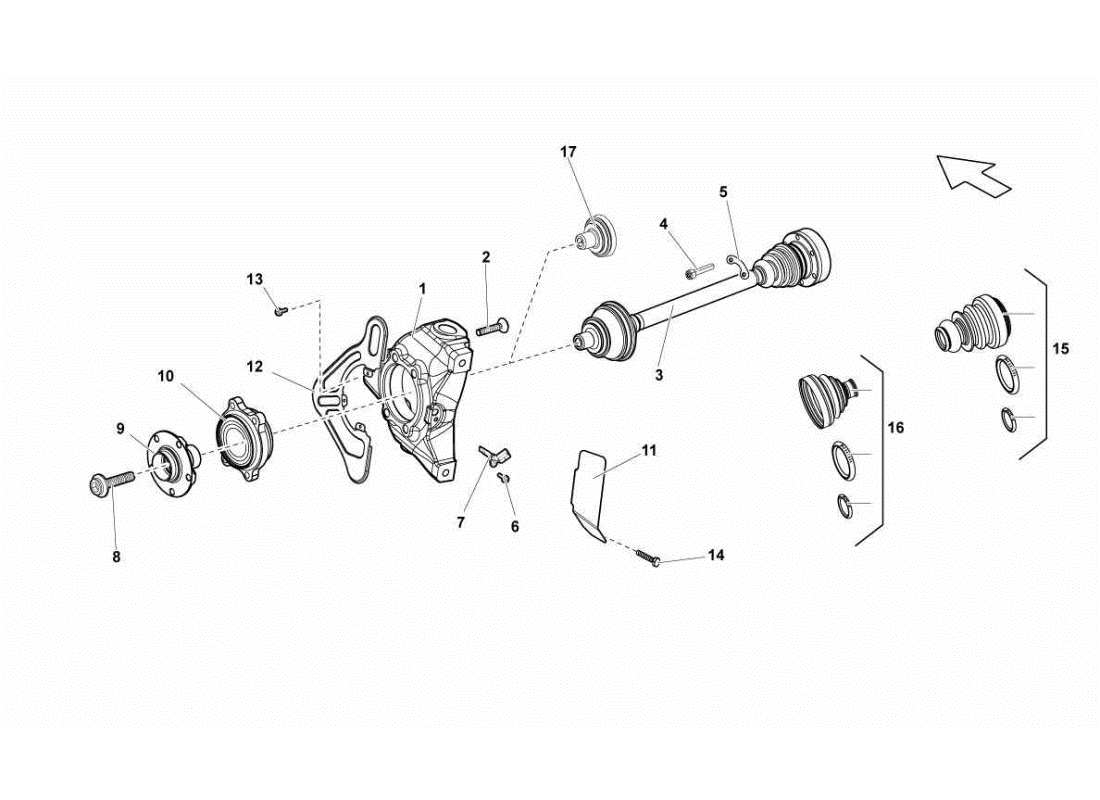 lamborghini gallardo sts ii sc front drive shaft part diagram