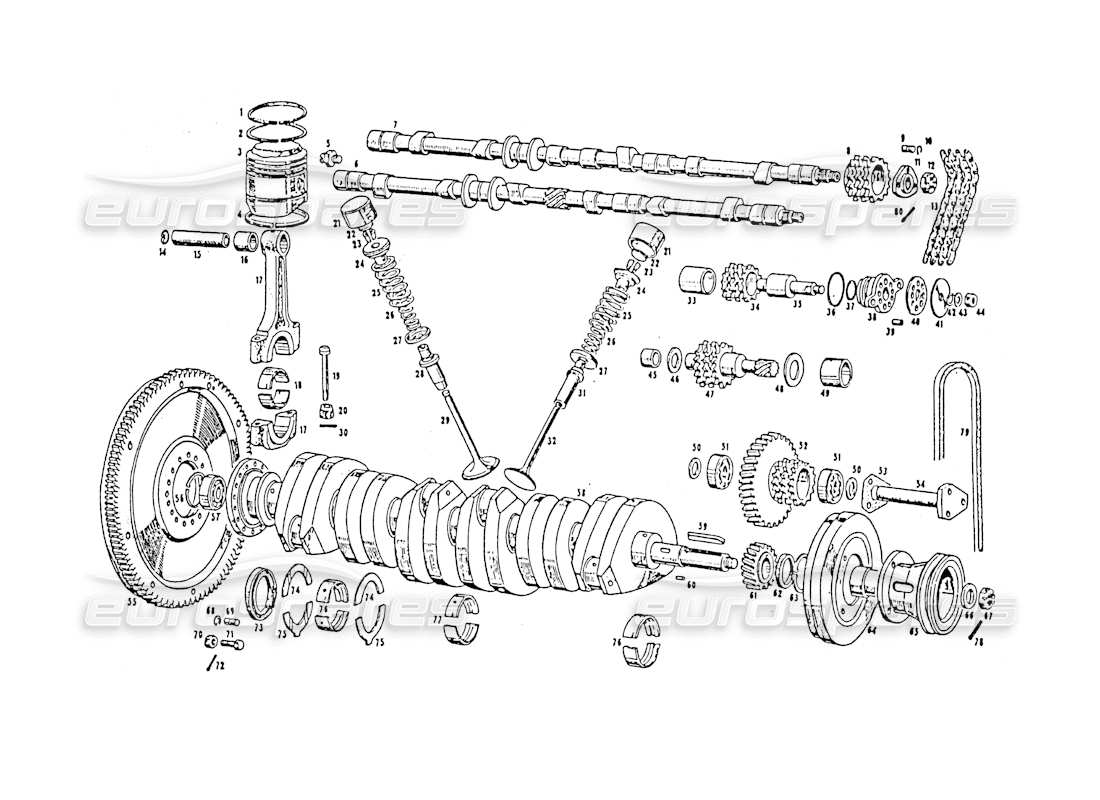 maserati 3500 gt moving parts and timing parts diagram