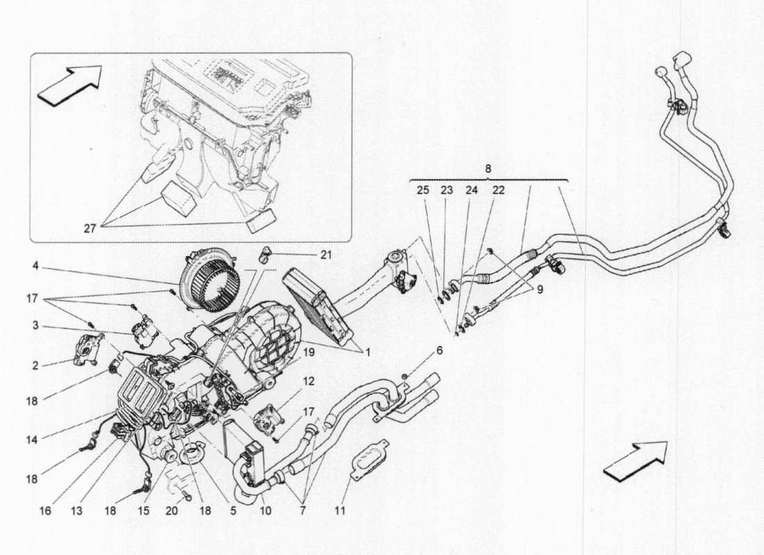 maserati qtp. v6 3.0 tds 275bhp 2017 a c unit: tunnel devices part diagram