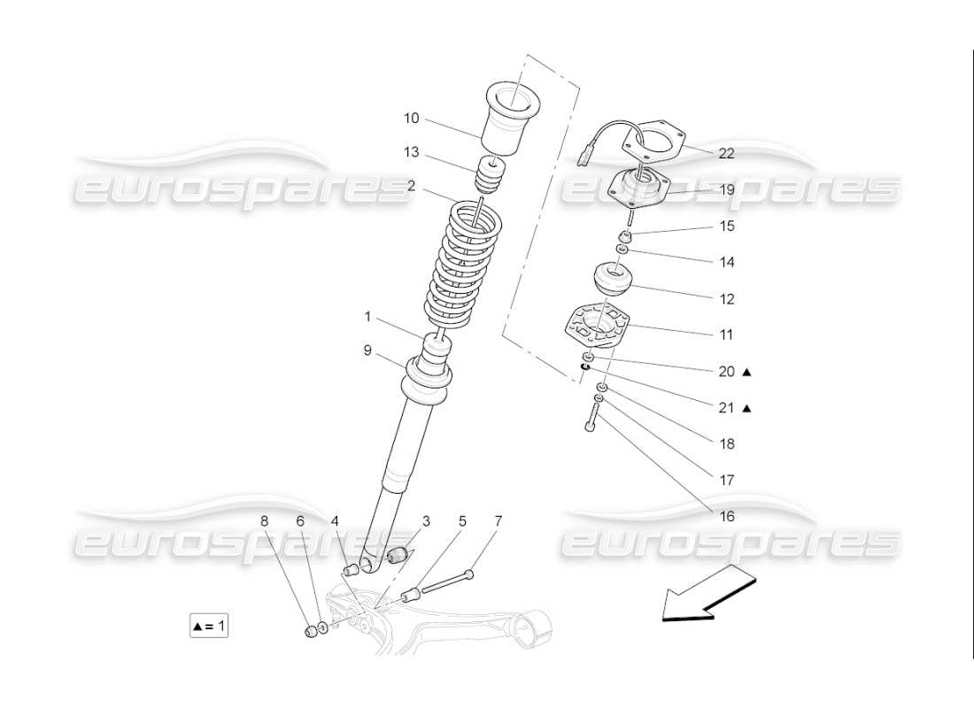 maserati qtp. (2008) 4.2 auto front shock absorber devices part diagram