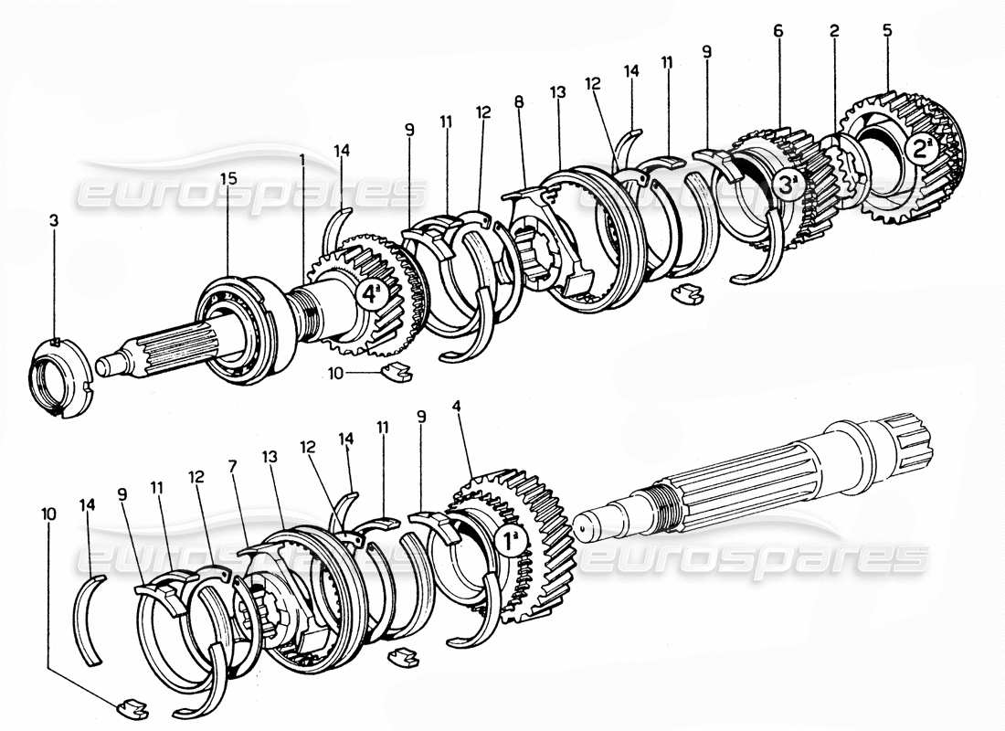 ferrari 365 gtc4 (mechanical) gears part diagram