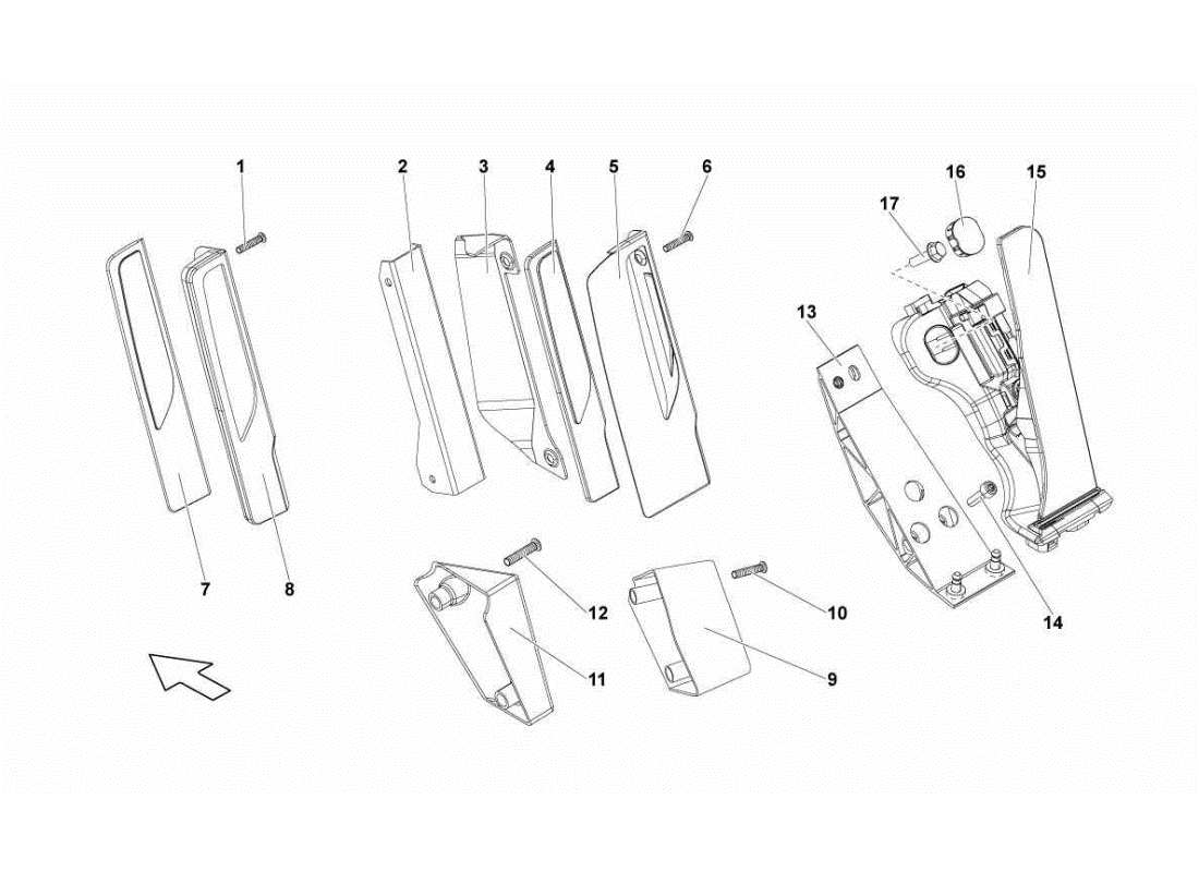 lamborghini gallardo sts ii sc accelerator pedal part diagram