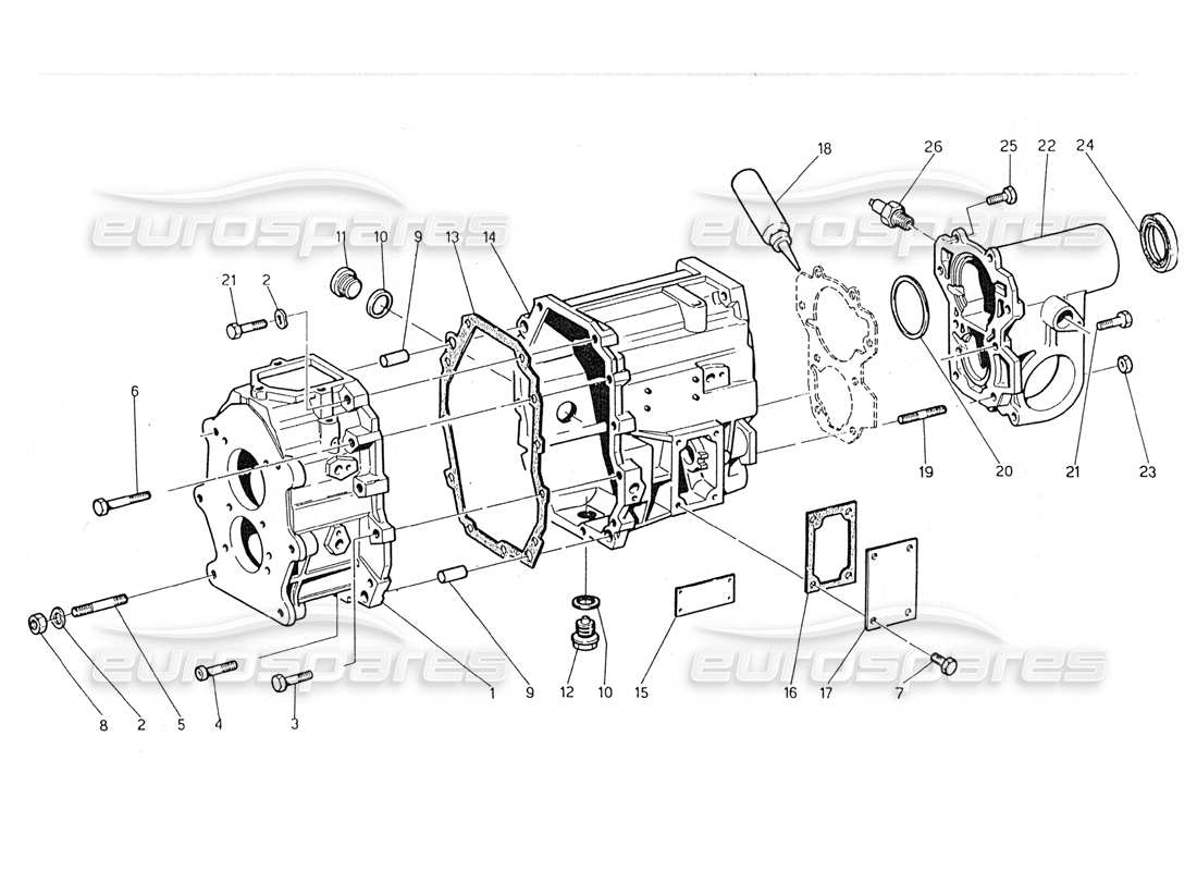 maserati 228 transmission box part diagram