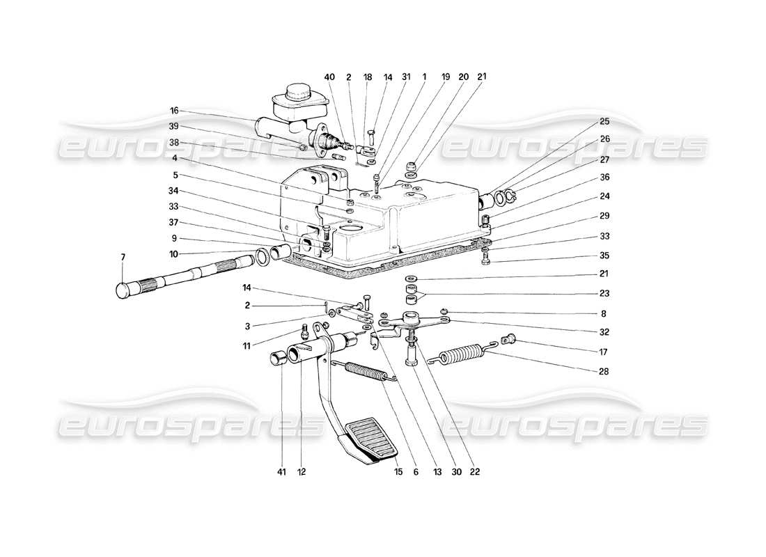 ferrari mondial 8 (1981) clutch release control part diagram